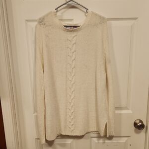Premier Cream Crew Neck Cable Knit Sweater